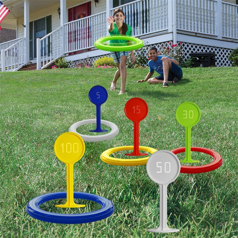 Kids Yard Toys - Plastikowa gra w rzucanie obręczami dla
