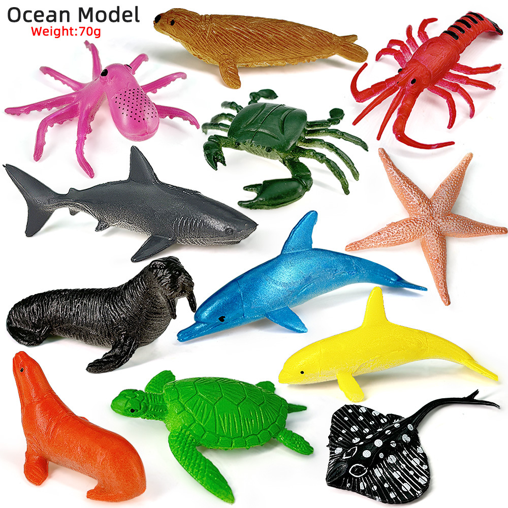 Kids Toys 3 Year Old - 12 szt. Zestaw Zwierząt Morskich Model