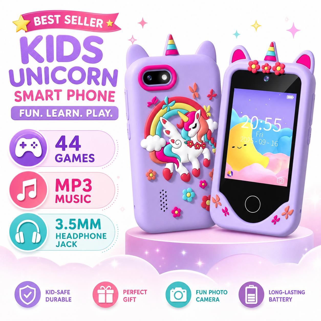 Kids Toys Smartphone - Inteligentny telefon zabawka dla dzieci, 44