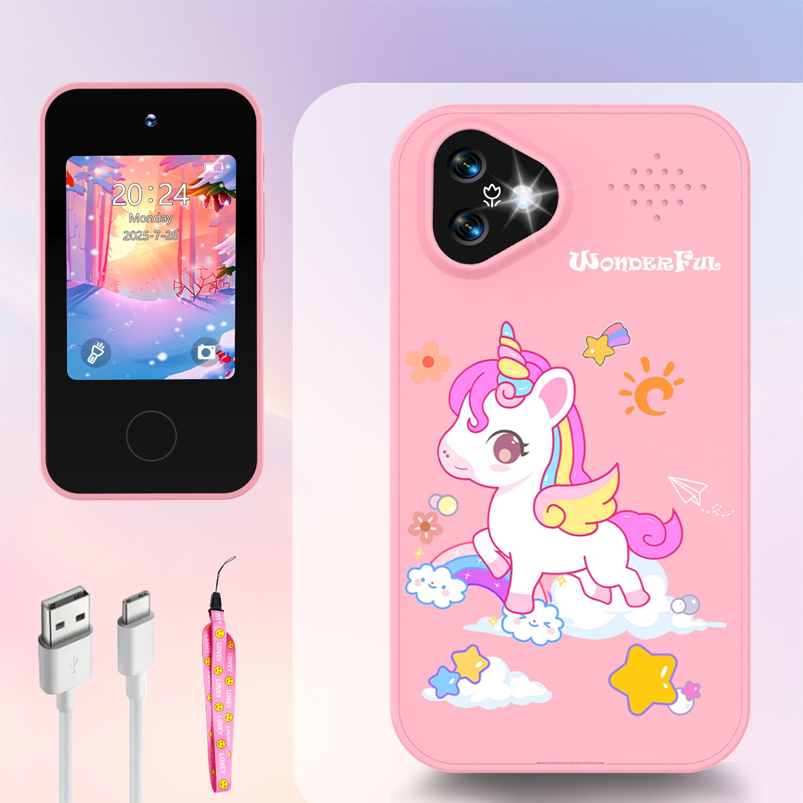 Kids Toys Smartphone - Inteligentny telefon dla dzieci z jednorożcem,