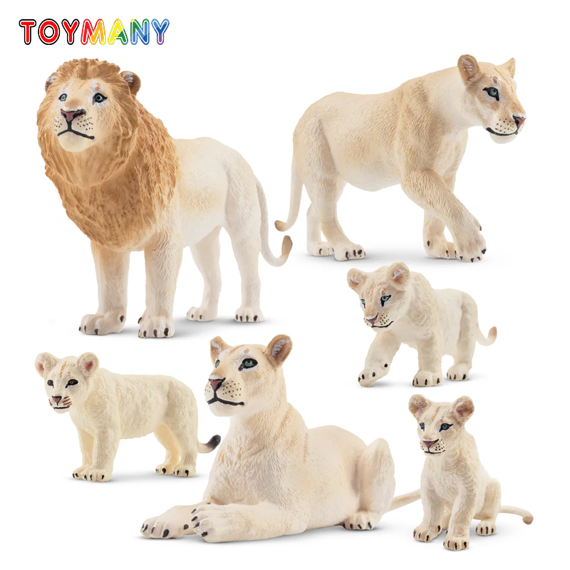 Kids Toys Under $5 - 6 sztuk imitacja białego lwa rodzina