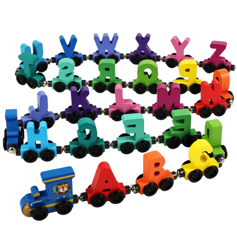 Drewniany magnetyczny pociąg z – Toy Train Track Set recenzja i cena