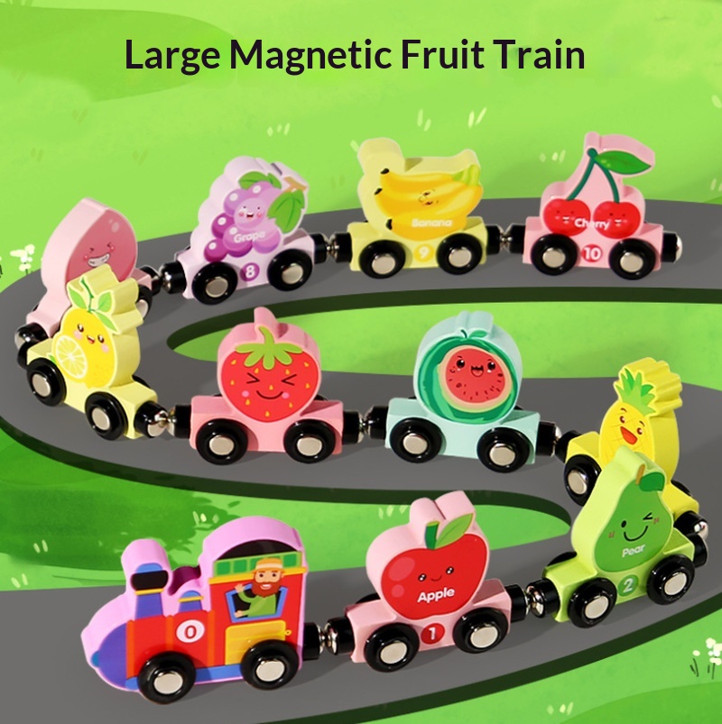 Drewniany magnetyczny pociąg z – Toy Train Track Set recenzja i cena