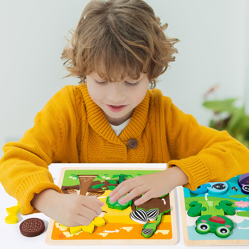 Drewniane puzzle 3D dla dzieci – Kids Toys Cycle recenzja i cena